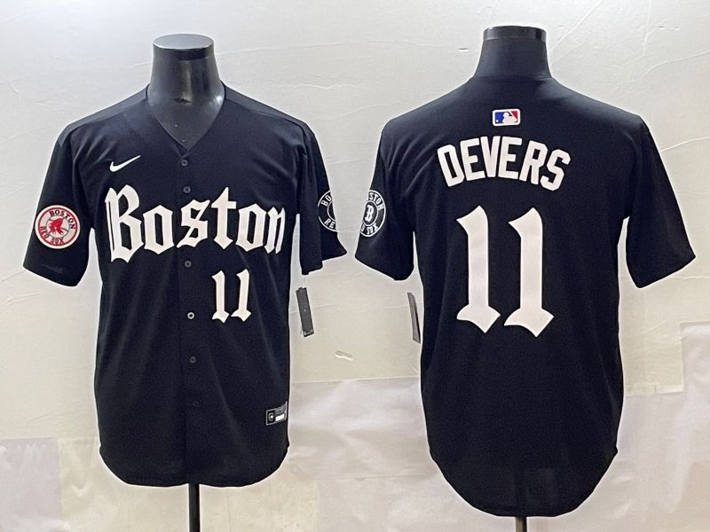Men 2025 Boston Red Sox #11 Devers Black Five generations Joint Name Nike MLB Jersey style 20->boston red sox->MLB Jersey